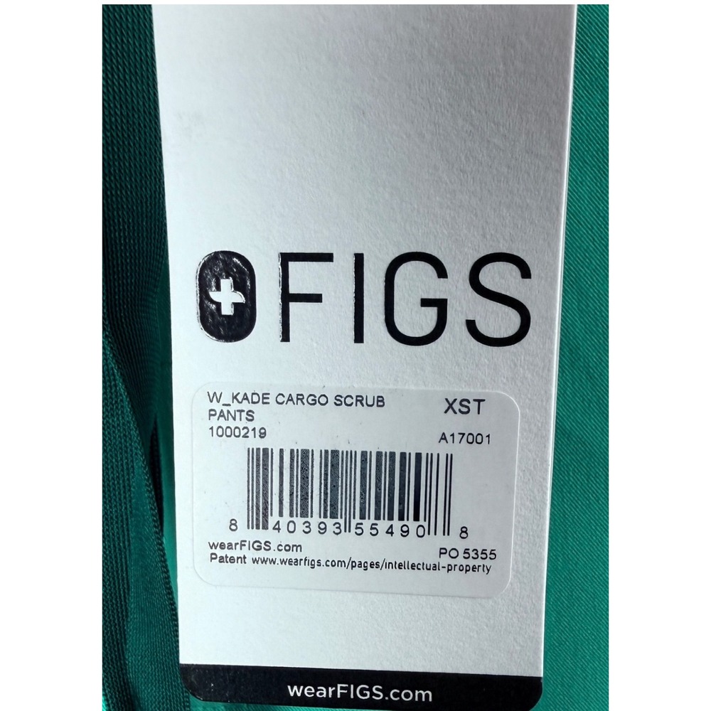 FIGS Kade Cargo Scrub Pants New Women's XSTall Teal Green FIONTechnology Stretch